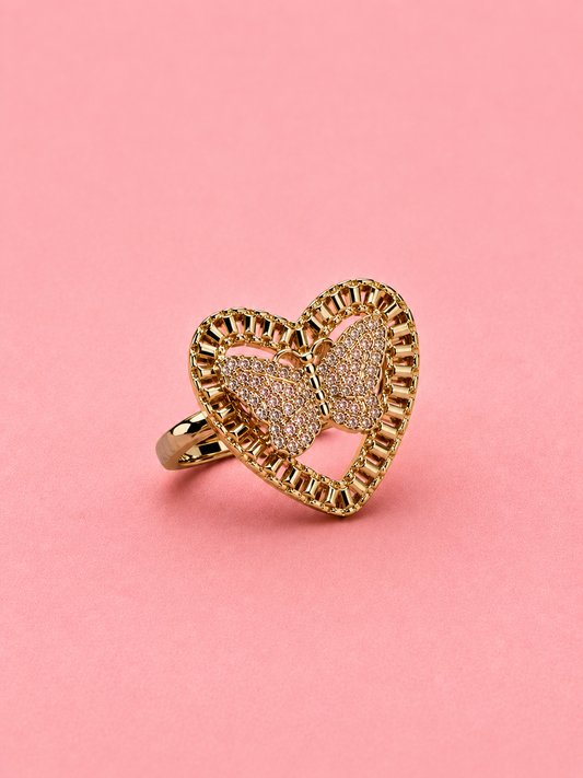 heart rolex with butterfly ring